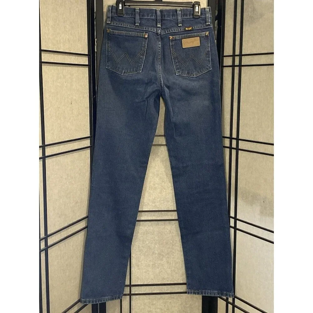 Wrangler denim Men’s jeans 30 x 34 VTG Brown Label Logo Cowboy Work Western